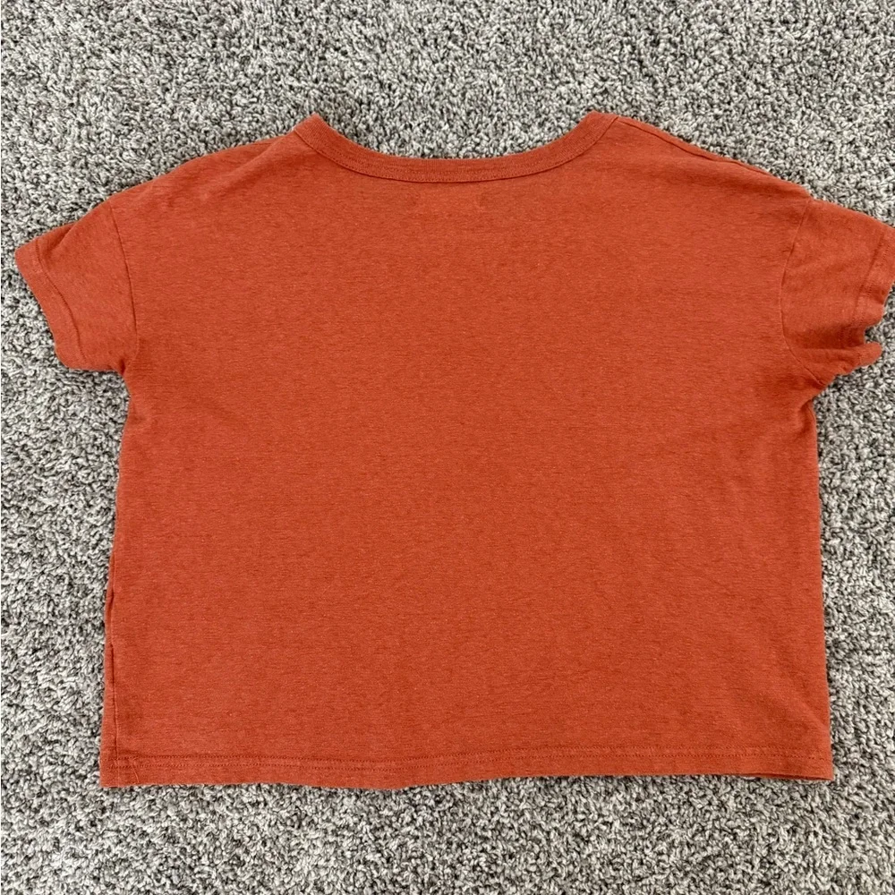 Madewell Burnt Orange V-Neck Tee - Picture 4 of 4